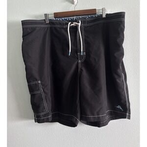 Tommy Bahama Swim Trunks Mens 3XLB 3XL Big Black Mesh Lined Drawstring Resort